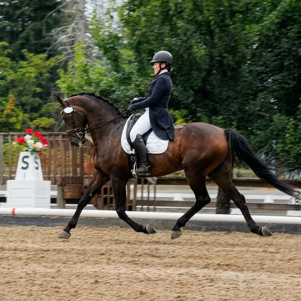 Ellen Tillman competing in dressage
