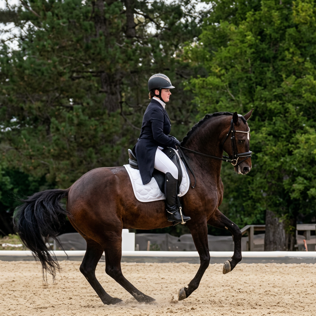 Ellen Tillman riding in dressage competition
